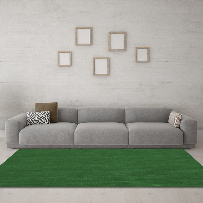 Machine Washable Abstract Emerald Green Contemporary Area Rugs in a Living Room,, wshcon223emgrn