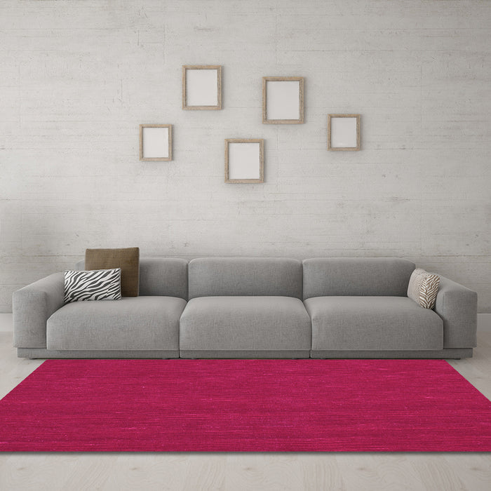 Machine Washable Abstract Pink Contemporary Rug in a Living Room, wshcon223pnk