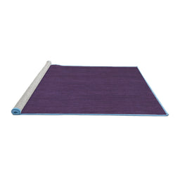 Sideview of Machine Washable Abstract Blue Contemporary Rug, wshcon223blu
