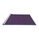 Sideview of Machine Washable Abstract Blue Contemporary Rug, wshcon223blu