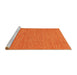 Serging Thickness of Machine Washable Contemporary Orange Red Rug, wshcon224