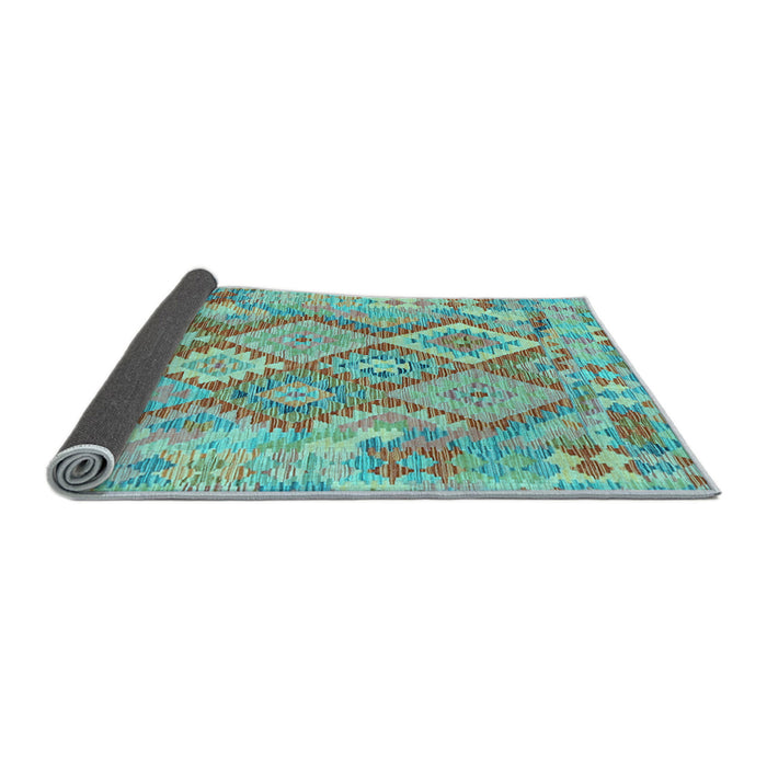 Sideview of Abstract Light Blue Contemporary Rug, con2240lblu