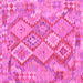 Square Machine Washable Abstract Pink Contemporary Rug, wshcon2240pnk