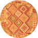 Square Abstract Orange Contemporary Rug, con2240org