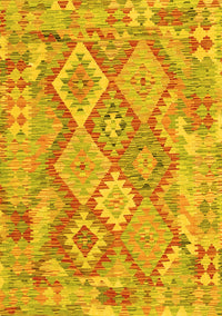 Abstract Yellow Contemporary Rug, con2240yw