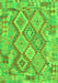 Serging Thickness of Machine Washable Abstract Green Contemporary Area Rugs, wshcon2240grn