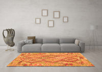 Machine Washable Abstract Orange Contemporary Rug, wshcon2240org