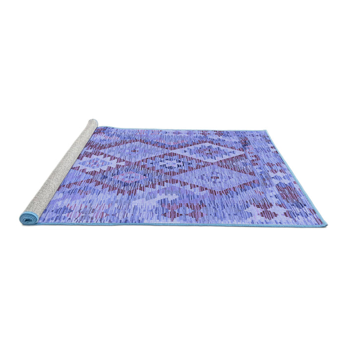 Sideview of Machine Washable Abstract Blue Contemporary Rug, wshcon2240blu