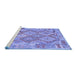 Sideview of Machine Washable Abstract Blue Contemporary Rug, wshcon2240blu