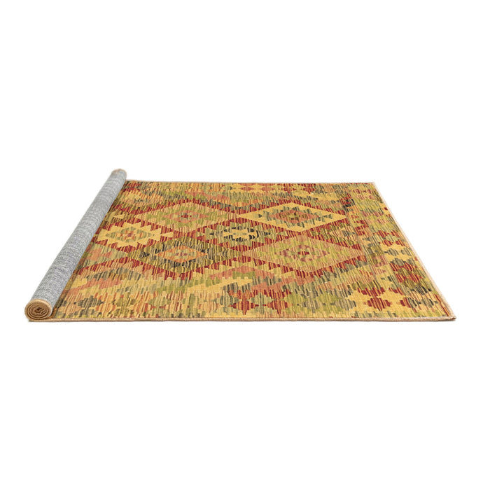 Sideview of Machine Washable Abstract Brown Contemporary Rug, wshcon2240brn