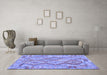 Machine Washable Abstract Blue Contemporary Rug in a Living Room, wshcon2240blu