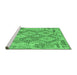 Sideview of Machine Washable Abstract Emerald Green Contemporary Area Rugs, wshcon2240emgrn