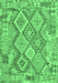 Machine Washable Abstract Emerald Green Contemporary Area Rugs, wshcon2240emgrn