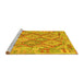 Sideview of Machine Washable Abstract Yellow Contemporary Rug, wshcon2240yw