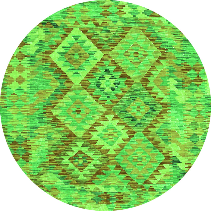 Square Abstract Green Contemporary Rug, con2240grn