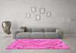 Machine Washable Abstract Pink Contemporary Rug in a Living Room, wshcon2240pnk