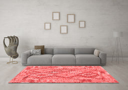 Contemporary Red Washable Rugs