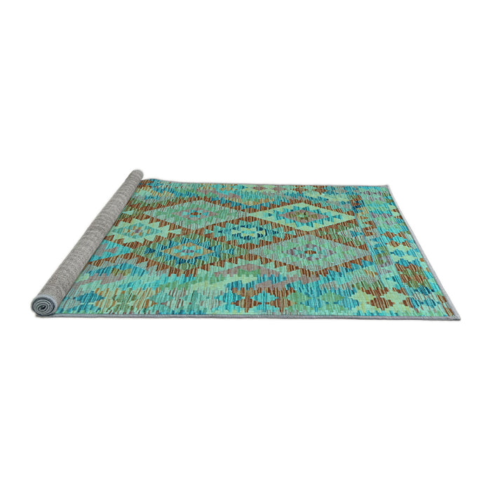 Sideview of Machine Washable Abstract Light Blue Contemporary Rug, wshcon2240lblu