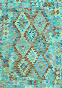 Abstract Light Blue Contemporary Rug, con2240lblu