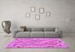 Machine Washable Abstract Purple Contemporary Area Rugs in a Living Room, wshcon2240pur