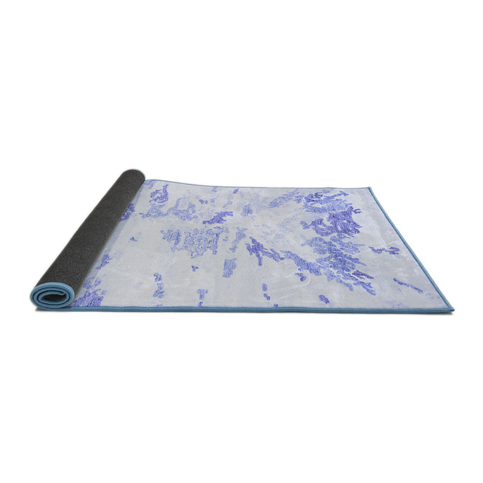 Sideview of Solid Blue Modern Rug, con2241blu