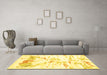 Machine Washable Solid Yellow Modern Rug in a Living Room, wshcon2241yw