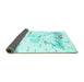 Sideview of Solid Turquoise Modern Rug, con2241turq