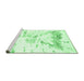 Sideview of Machine Washable Solid Emerald Green Modern Area Rugs, wshcon2241emgrn