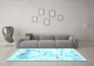 Machine Washable Solid Light Blue Modern Rug in a Living Room, wshcon2241lblu