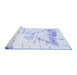 Sideview of Machine Washable Solid Blue Modern Rug, wshcon2241blu