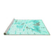 Sideview of Machine Washable Solid Turquoise Modern Area Rugs, wshcon2241turq