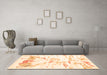 Machine Washable Solid Orange Modern Area Rugs in a Living Room, wshcon2241org