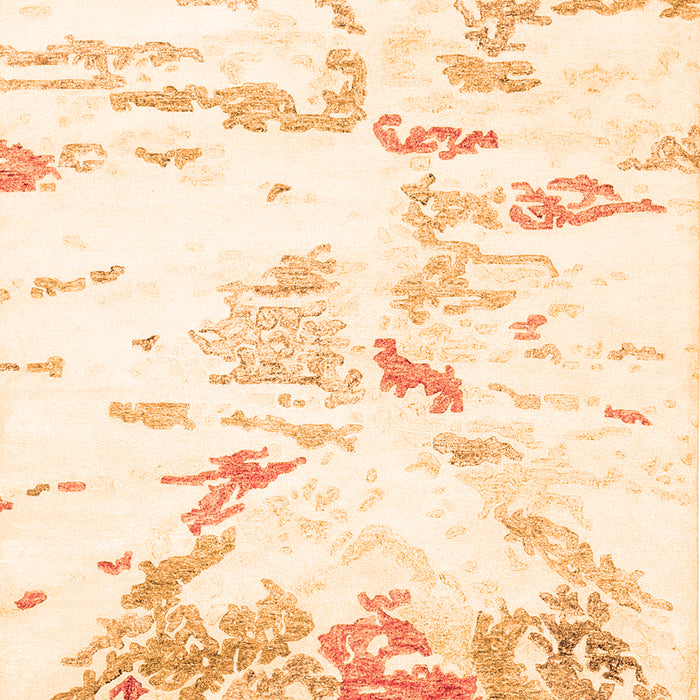 Serging Thickness of Machine Washable Solid Orange Modern Area Rugs, wshcon2241org