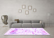 Machine Washable Solid Purple Modern Area Rugs in a Living Room, wshcon2241pur