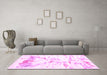 Machine Washable Solid Pink Modern Rug in a Living Room, wshcon2241pnk