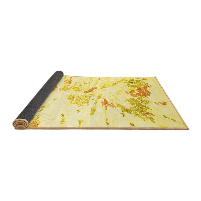 Sideview of Solid Yellow Modern Rug, con2241yw