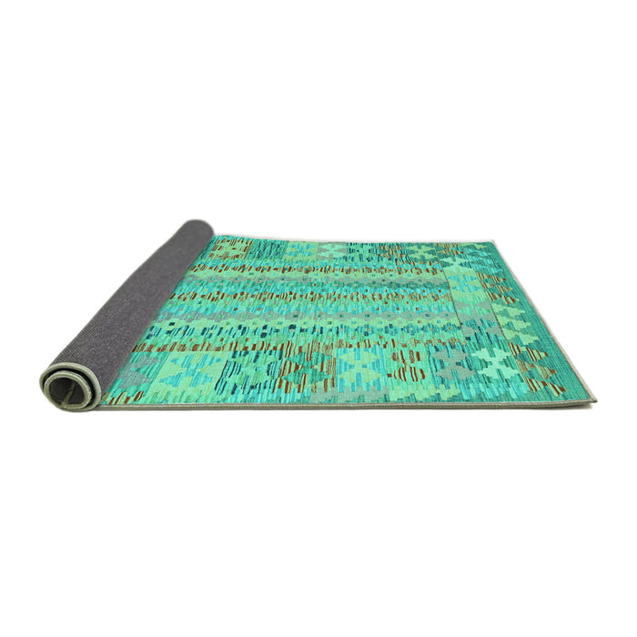 Sideview of Southwestern Turquoise Country Rug, con2242turq