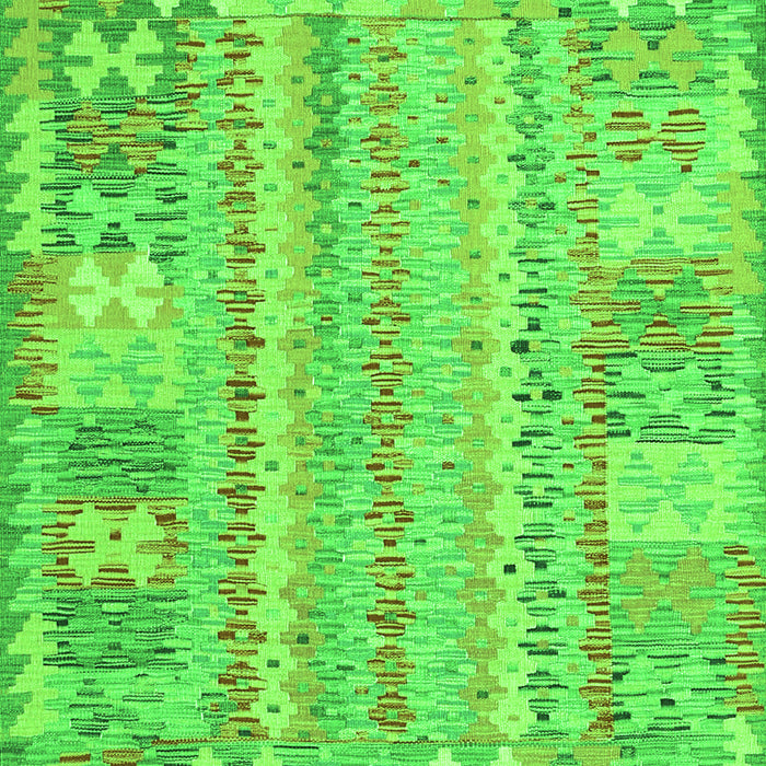 Serging Thickness of Machine Washable Southwestern Green Country Area Rugs, wshcon2242grn