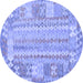 Round Southwestern Blue Country Rug, con2242blu