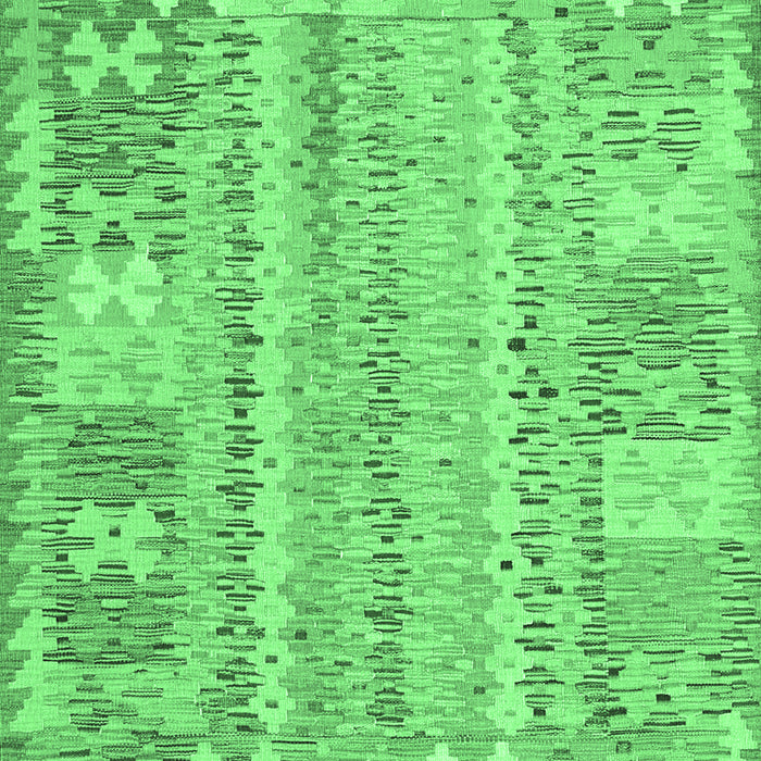 Machine Washable Southwestern Emerald Green Country Area Rugs, wshcon2242emgrn