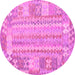 Round Southwestern Pink Country Rug, con2242pnk