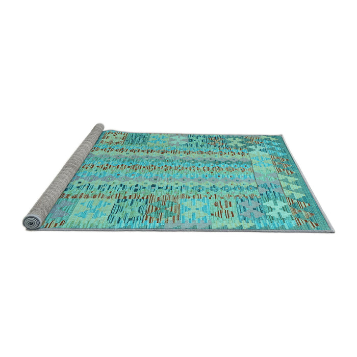 Sideview of Machine Washable Southwestern Light Blue Country Rug, wshcon2242lblu