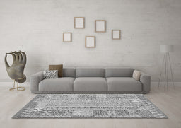 Machine Washable Southwestern Gray Country Rug in a Living Room,, wshcon2242gry