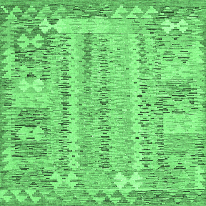 Square Southwestern Emerald Green Country Rug, con2242emgrn