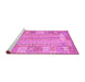 Sideview of Machine Washable Southwestern Pink Country Rug, wshcon2242pnk