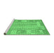 Sideview of Machine Washable Southwestern Emerald Green Country Area Rugs, wshcon2242emgrn