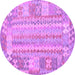 Round Southwestern Purple Country Rug, con2242pur