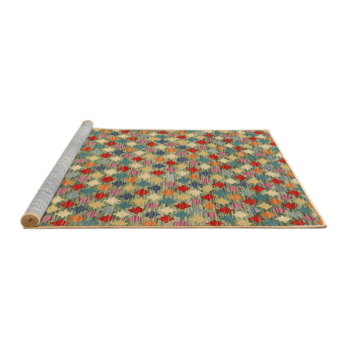 Serging Thickness of Machine Washable Contemporary Sienna Brown Rug, wshcon2243