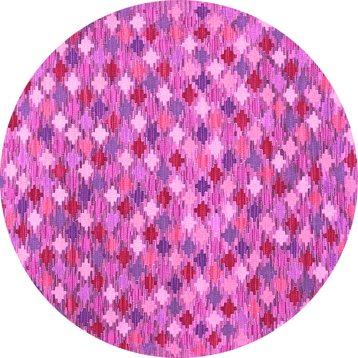 Round Southwestern Pink Country Rug, con2243pnk