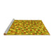 Sideview of Machine Washable Southwestern Yellow Country Rug, wshcon2243yw